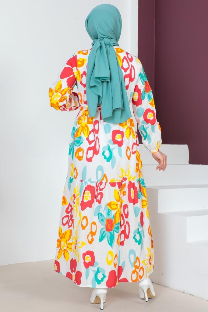 BNG Women Patterned Hijab Dress Red - Clermont