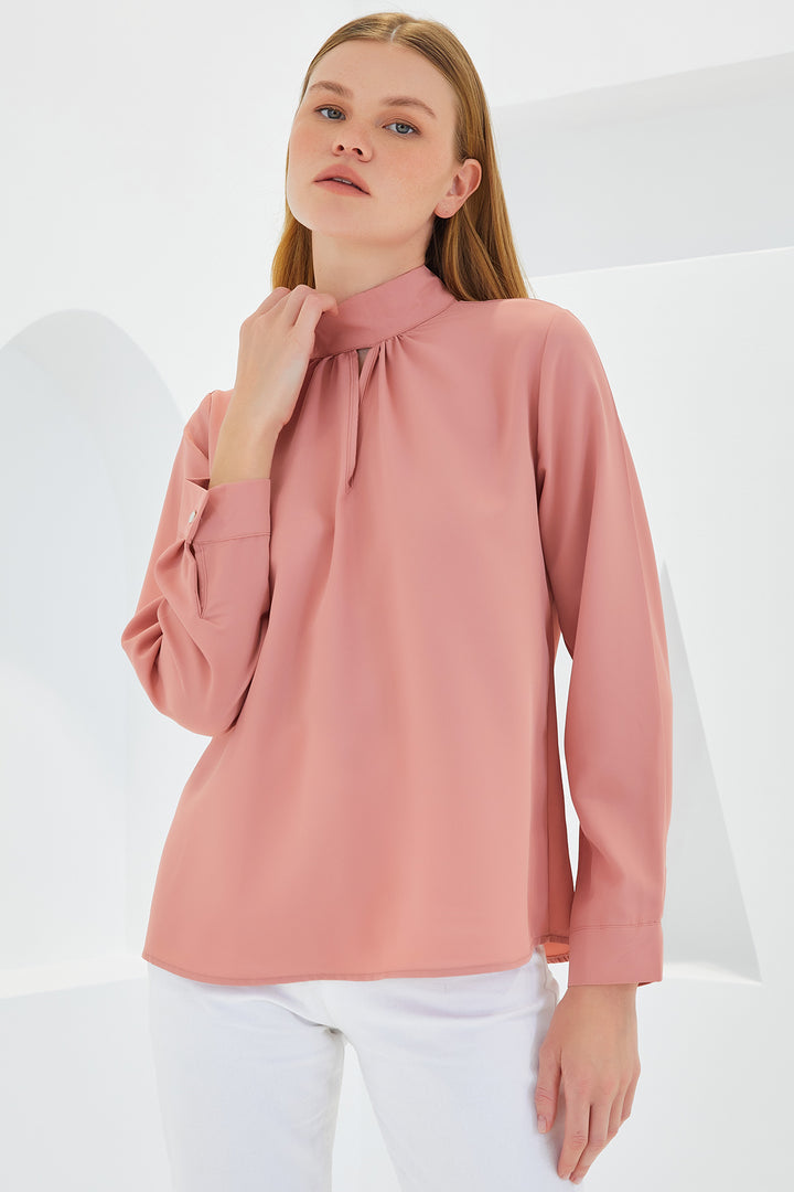 BGD Women Window Detailed Blouse - Rose Pink - Avondale