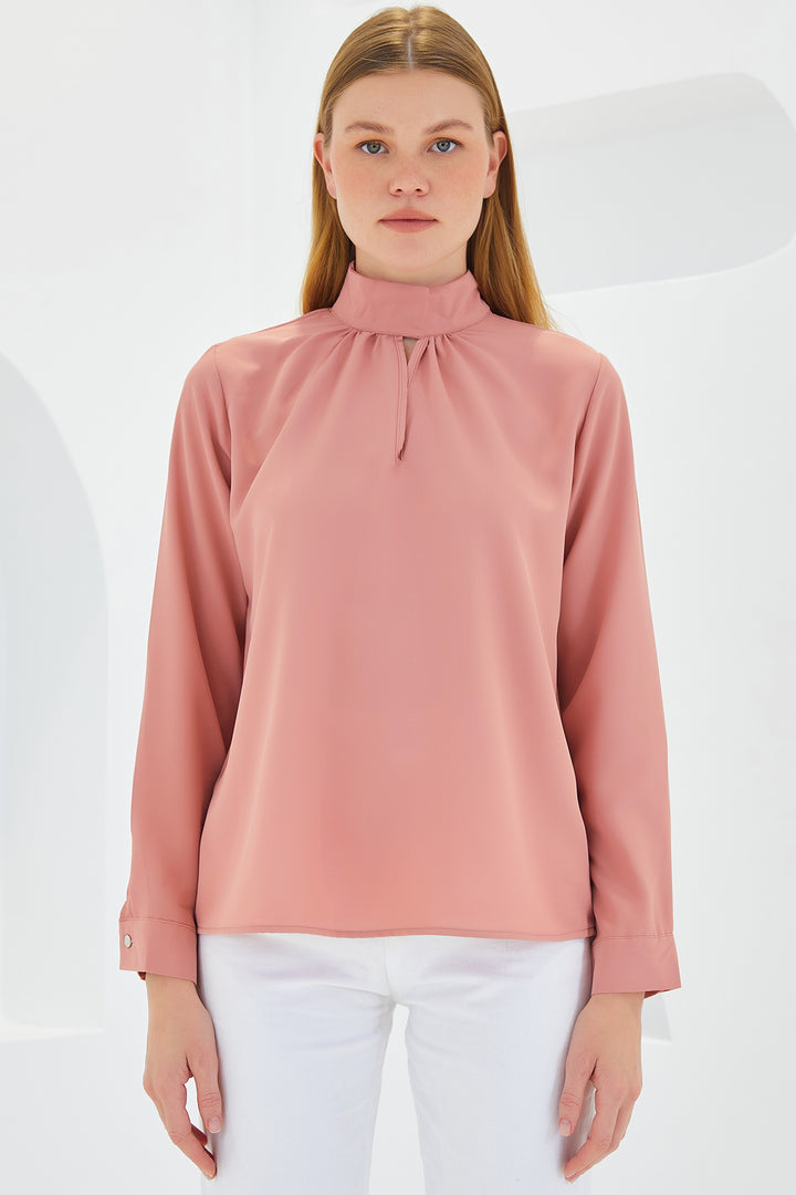 BGD Women Window Detailed Blouse - Rose Pink - Avondale