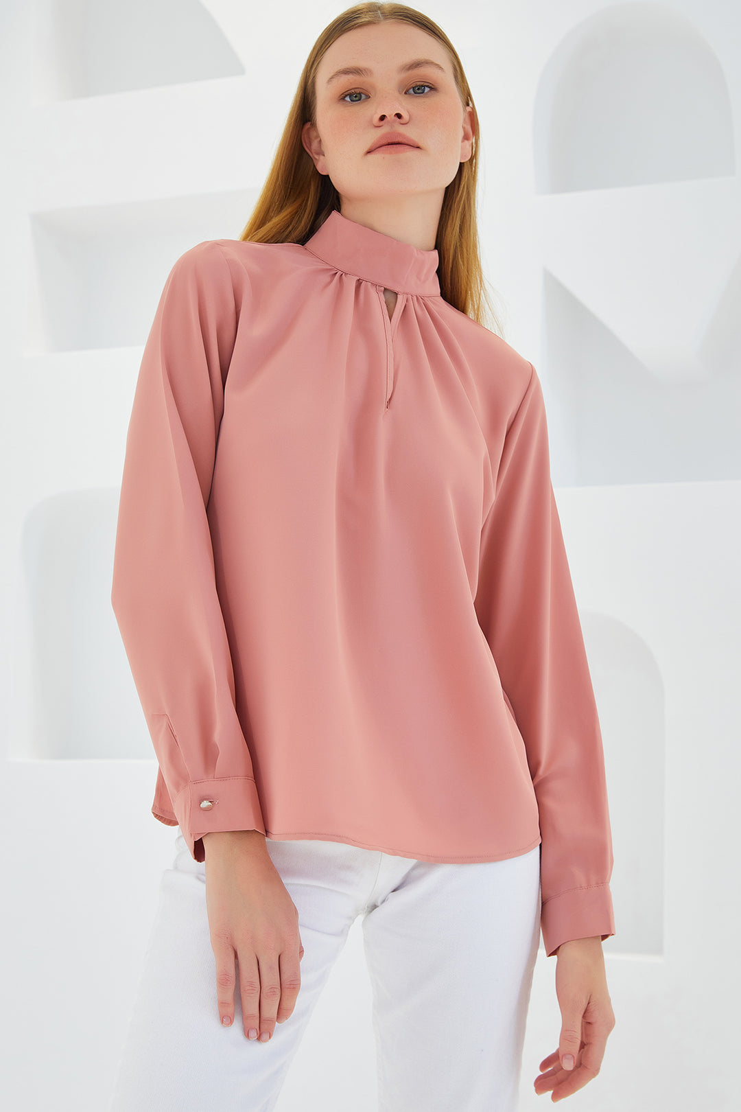 BGD Women Window Detailed Blouse - Rose Pink - Avondale