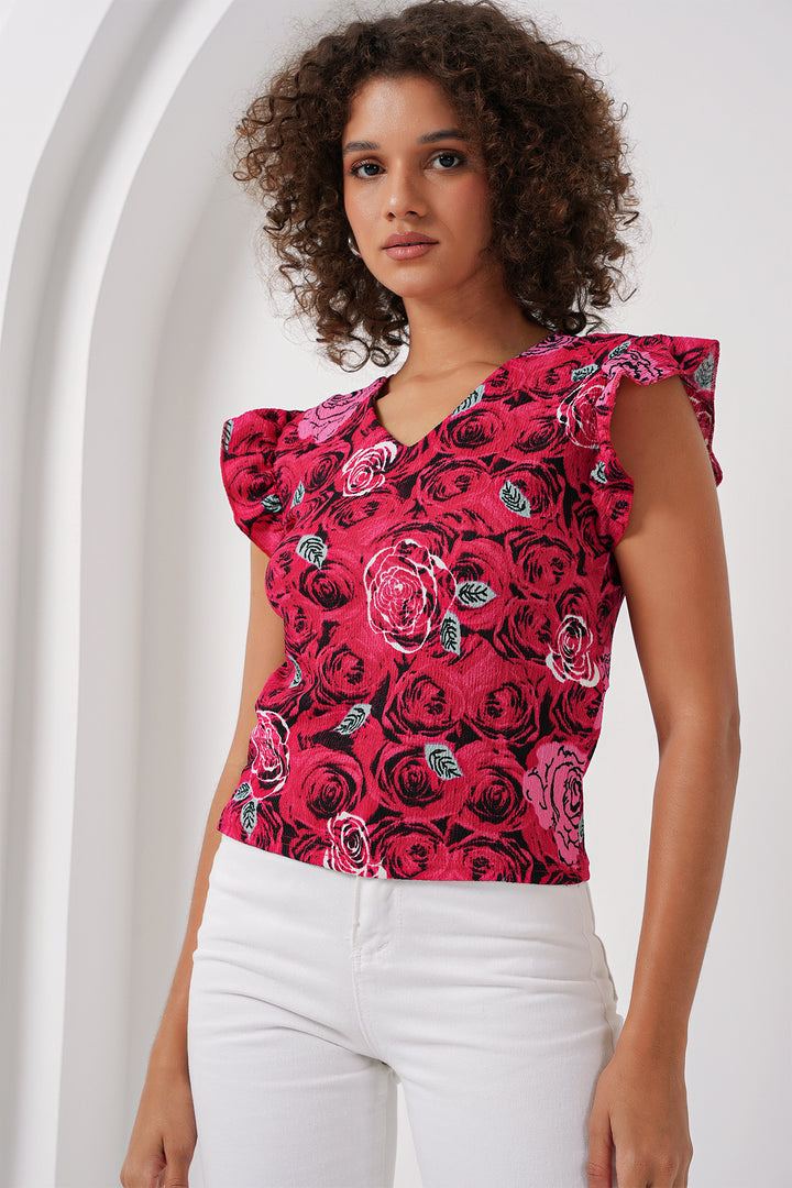 BGD Women Knitted Blouse - Dark Red - Buckeye