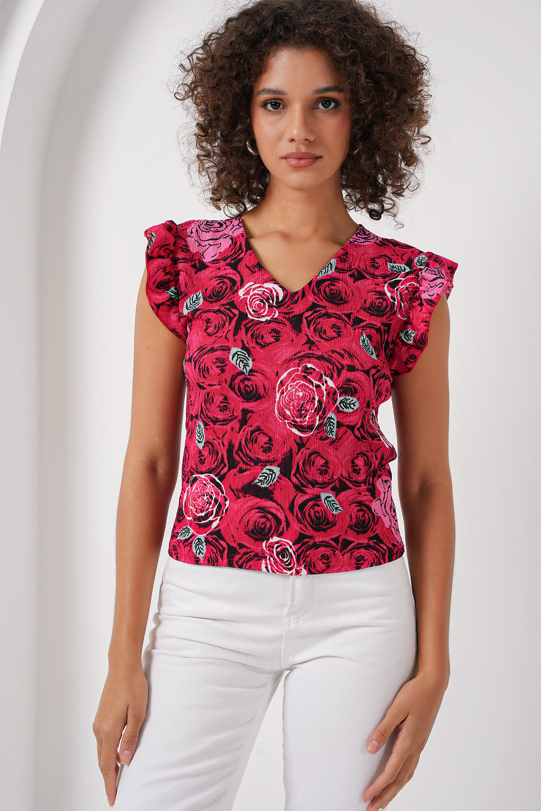 BGD Women Knitted Blouse - Dark Red - Buckeye