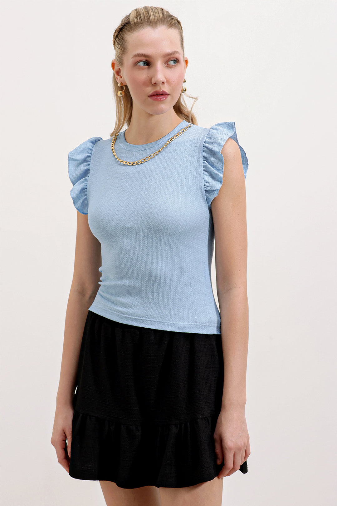 BGD Women Knitted Blouse - Blue - Avondale