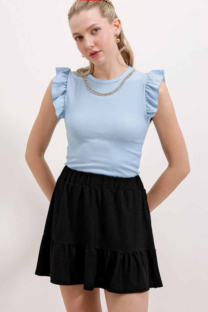 BGD Women Knitted Blouse - Blue - Avondale