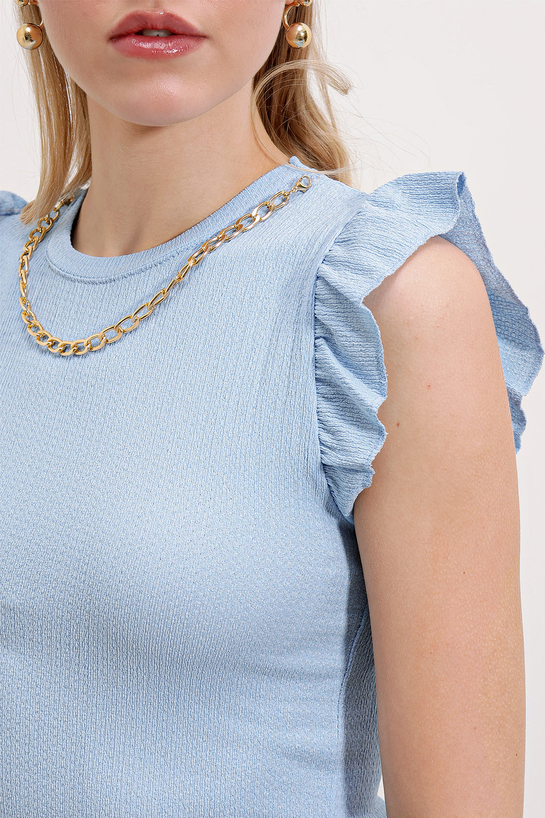 BGD Women Knitted Blouse - Blue - Avondale