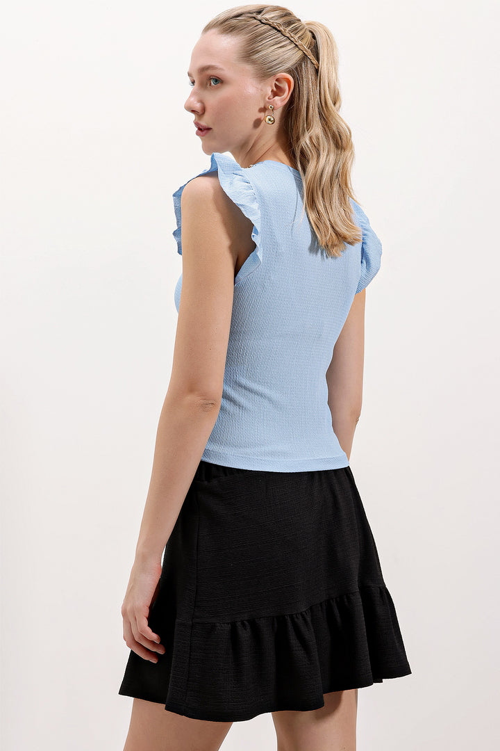 BGD Women Knitted Blouse - Blue - Avondale