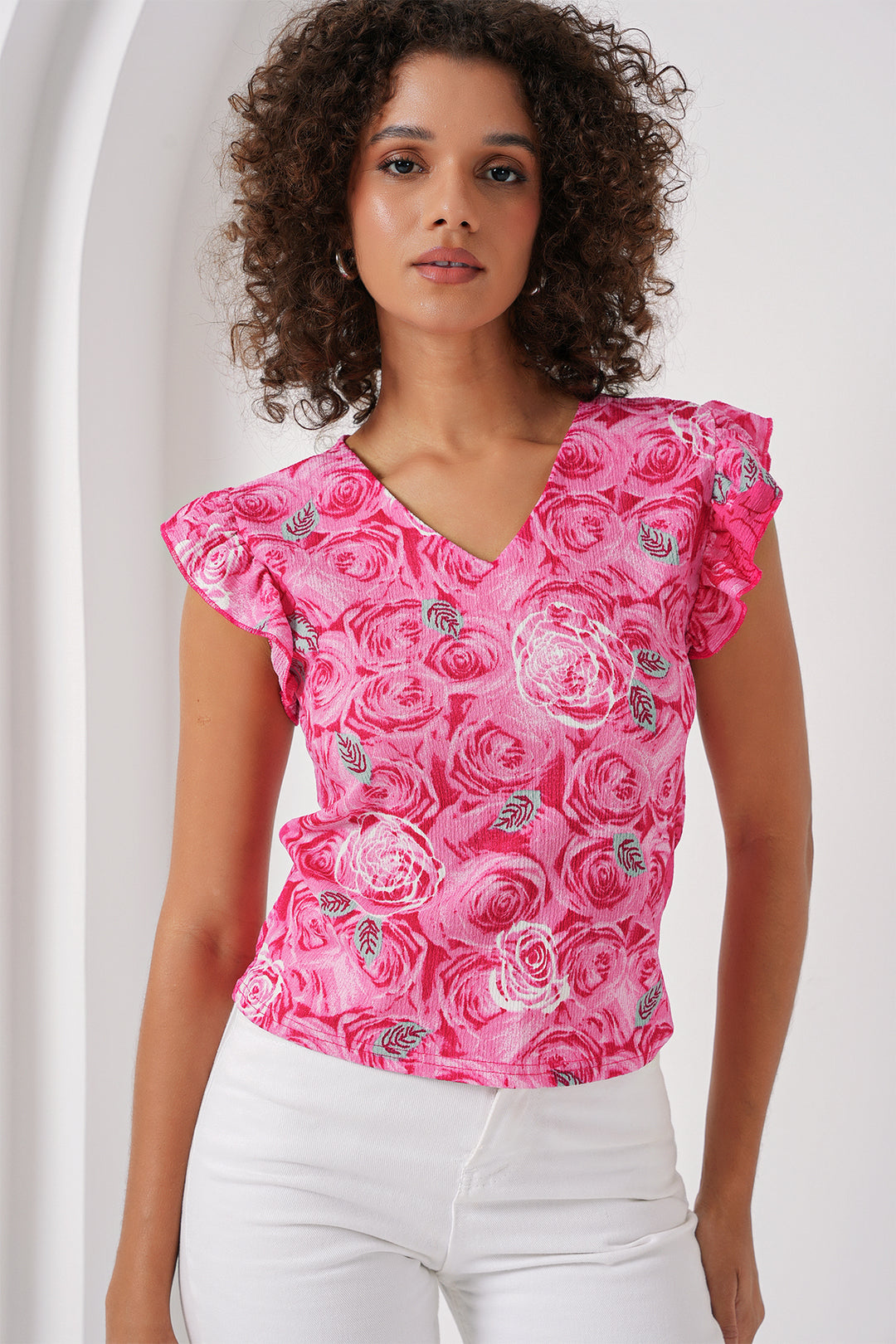 BGD Women Knitted Blouse - Pink - Sun City