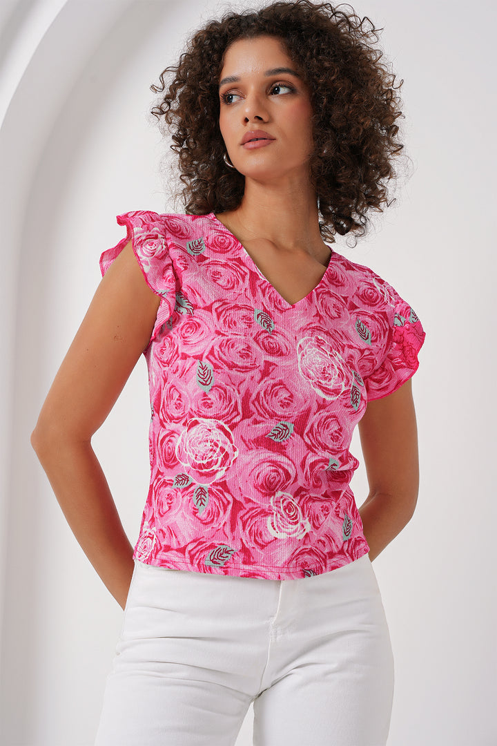 BGD Women Knitted Blouse - Pink - Sun City