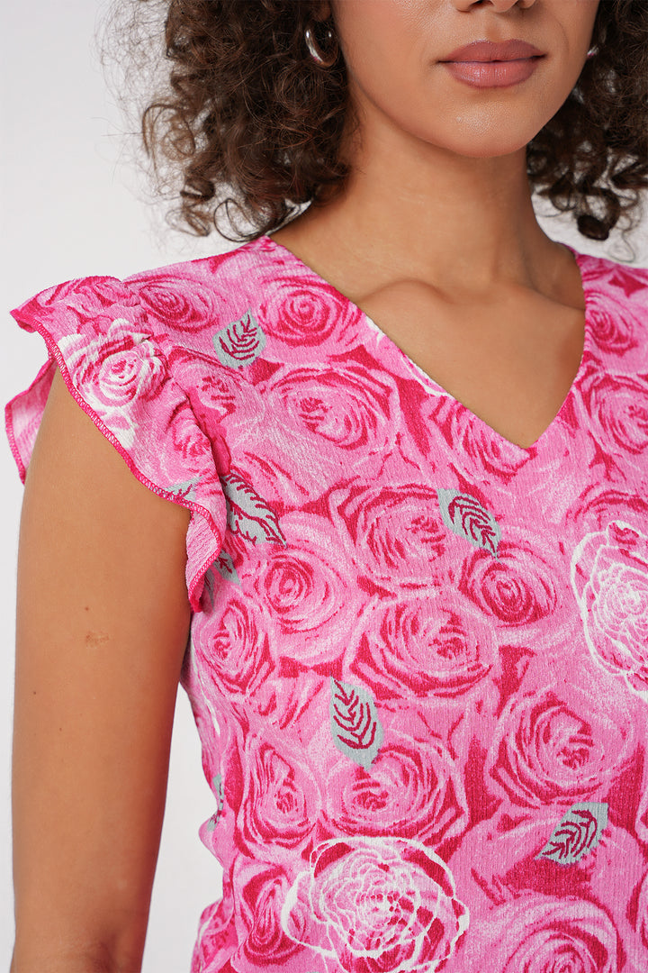 BGD Women Knitted Blouse - Pink - Sun City