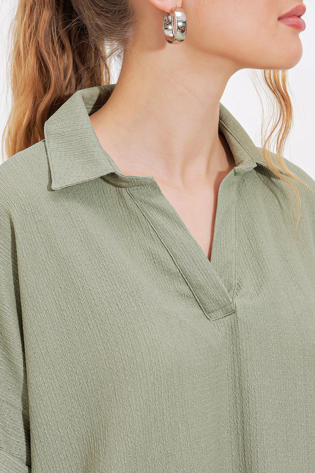 BGD Women Woman Çağla Oversize Polo Neck Knitted Blouse 0486 - Avondale