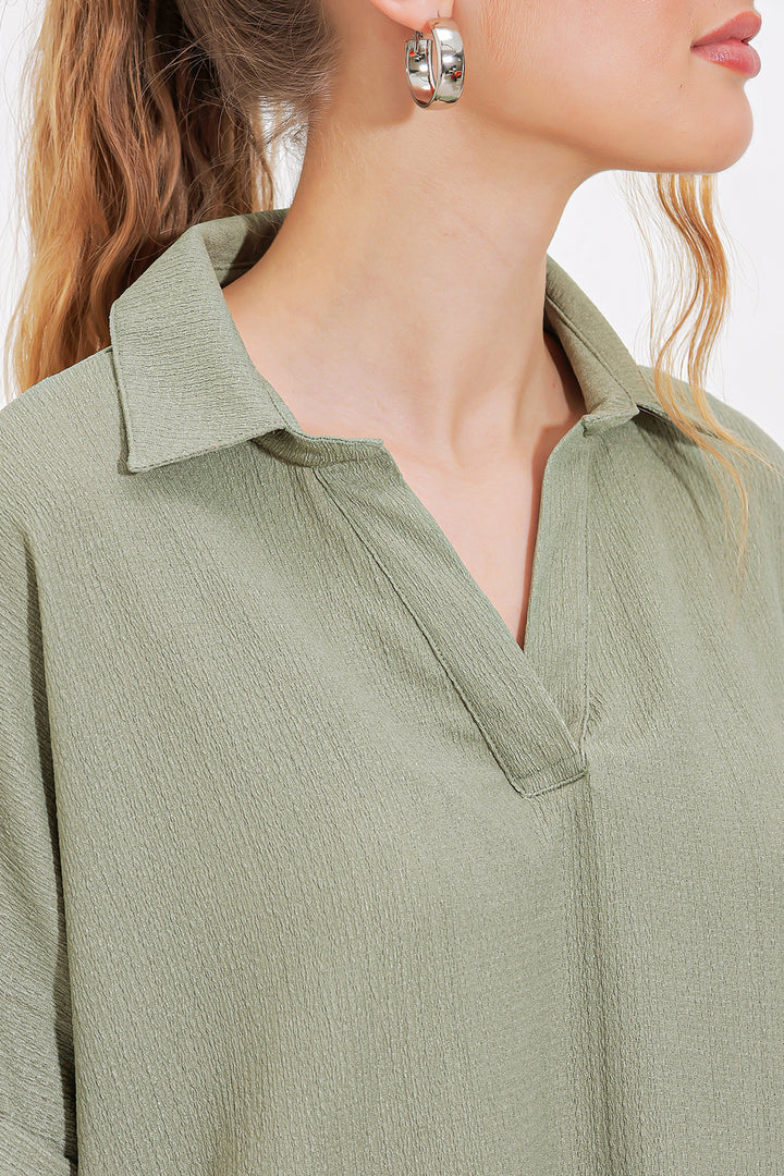 BGD Women Woman Çağla Oversize Polo Neck Knitted Blouse 0486 - Avondale