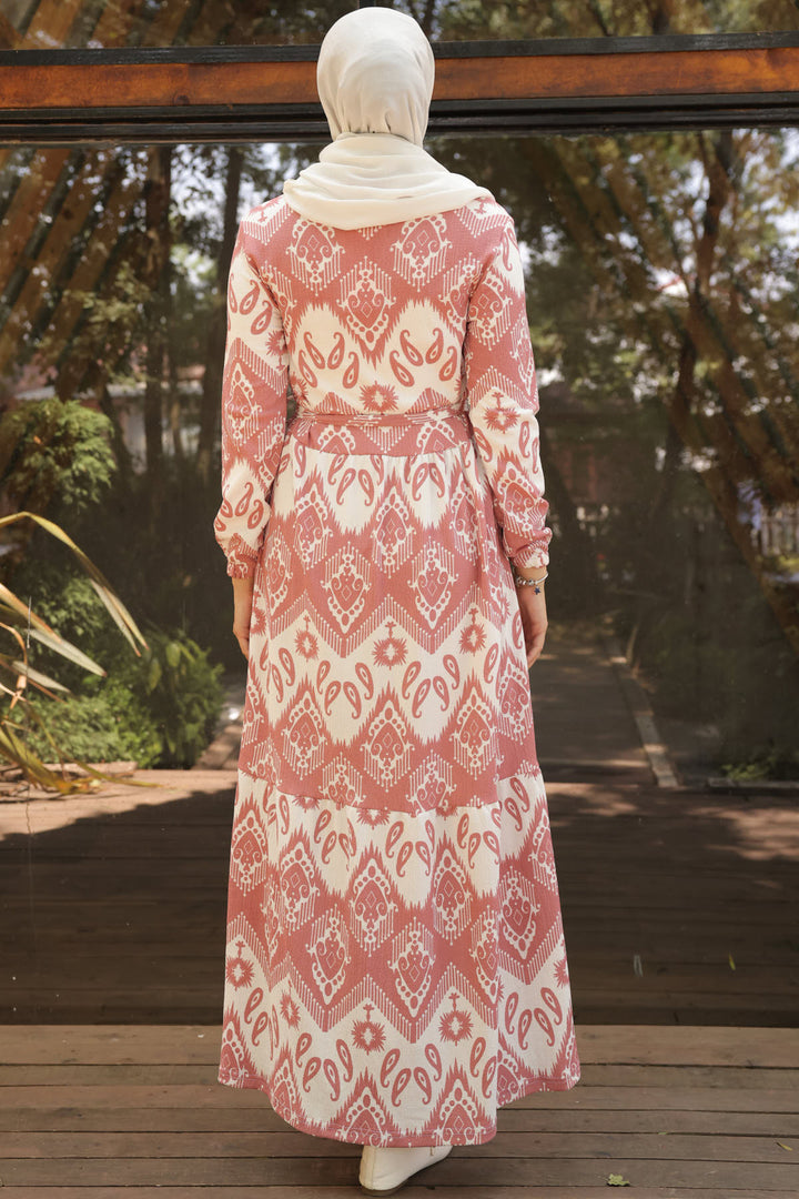 BNG Women Patterned Hijab Dress Pink - Clermont
