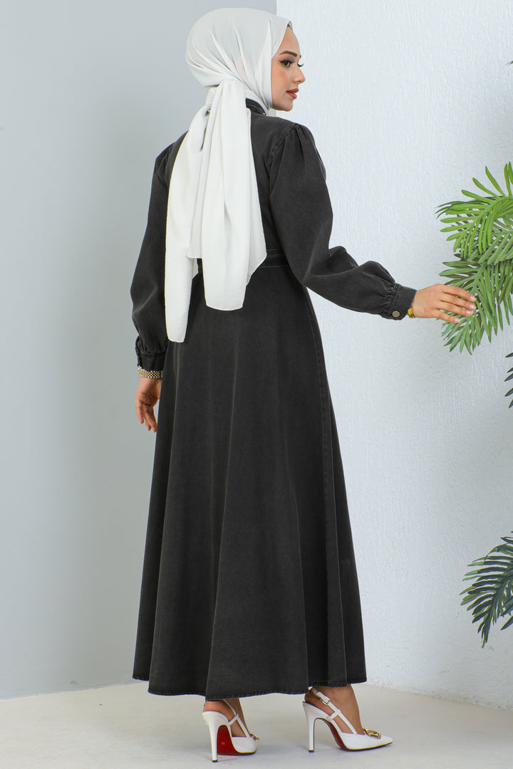 BNG Women Hijab Denim Dress Black - Clermont