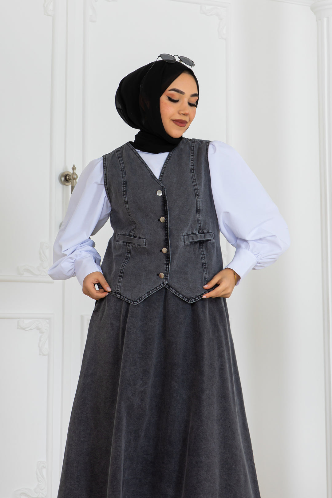 BNG Women Black Suit with Denim Vest and Skirt 2186 - Sunrise