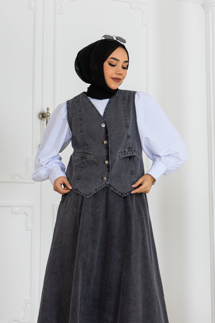 BNG Women Black Suit with Denim Vest and Skirt 2186 - Sunrise