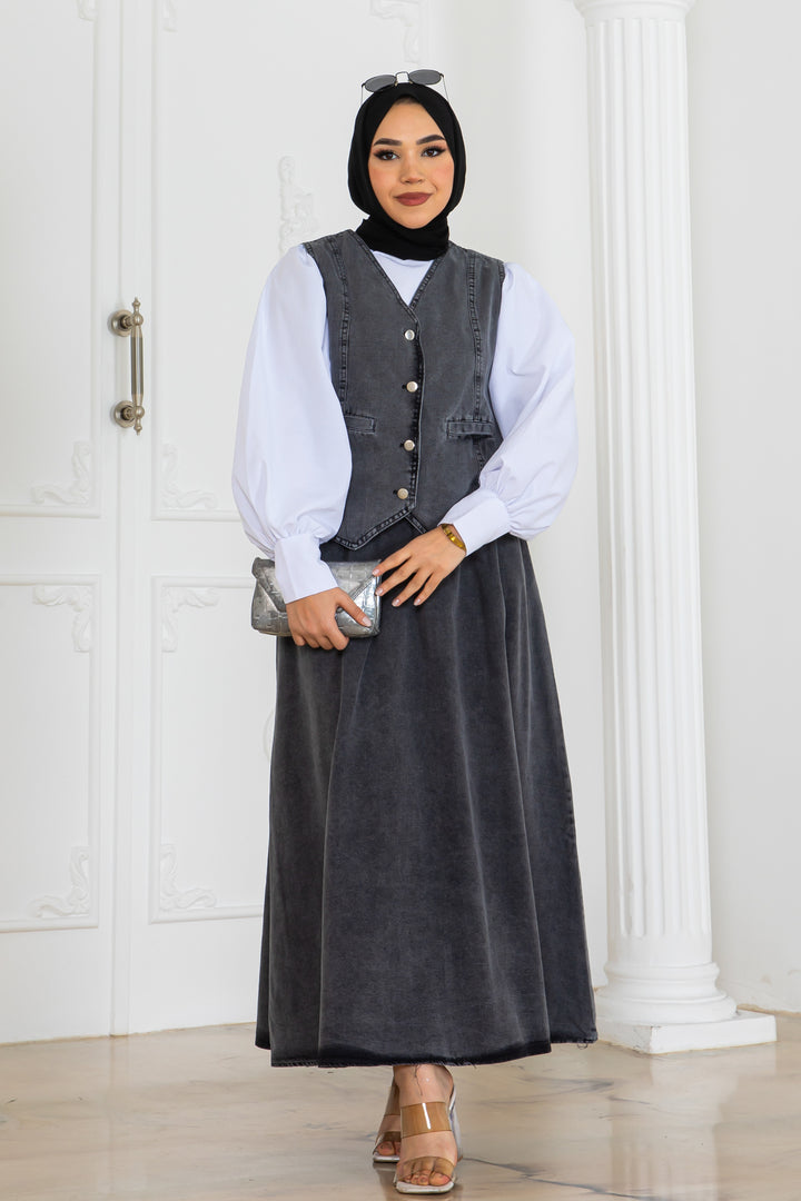 BNG Women Black Suit with Denim Vest and Skirt 2186 - Sunrise
