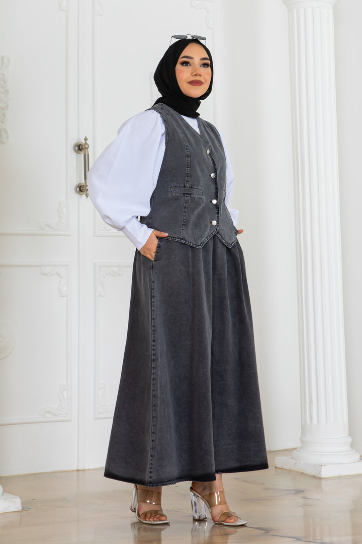 BNG Women Black Suit with Denim Vest and Skirt 2186 - Sunrise
