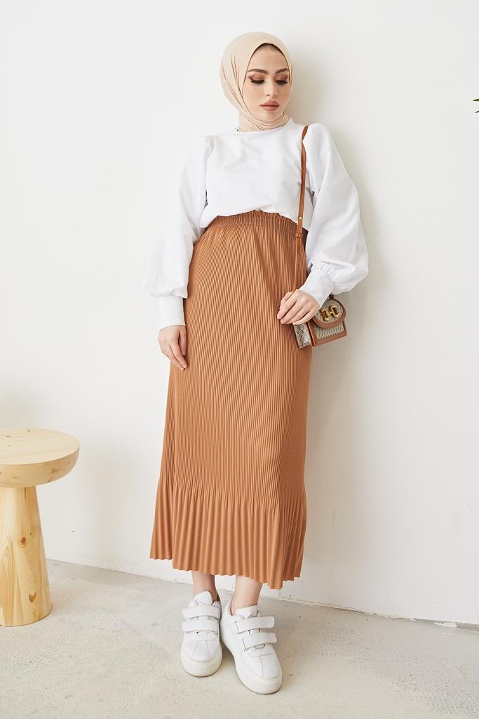 BNG Women - Pleated Hijab Skirt Beige - Clermont