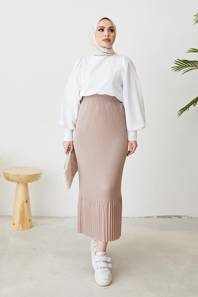 BNG Women - Pleated Hijab Skirt Stone - Clermont