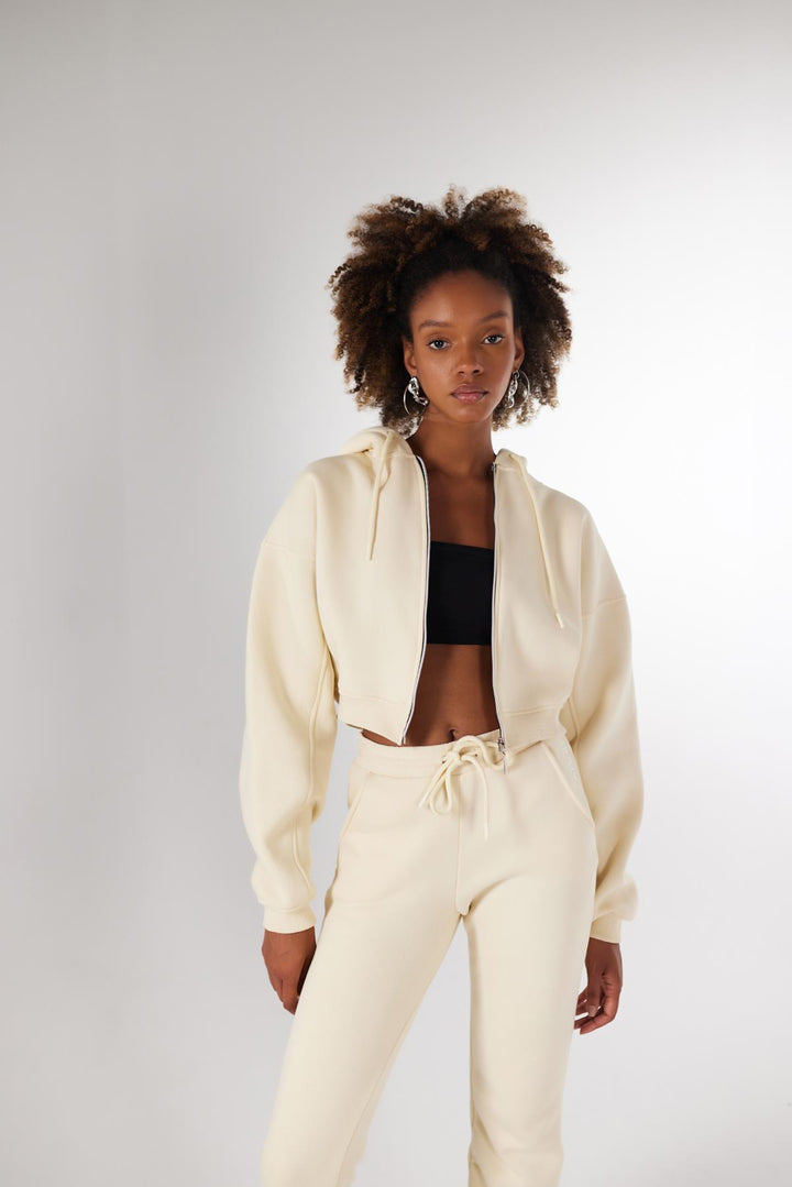 HLLY Women Mixed Sweatshirt Beige - Gallarate