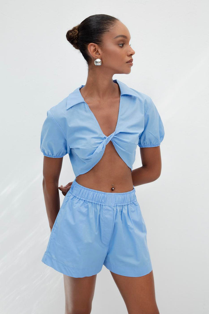 BSL Women 100% Cotton Twist Crop Blouse - Mörfelden-Walldorf