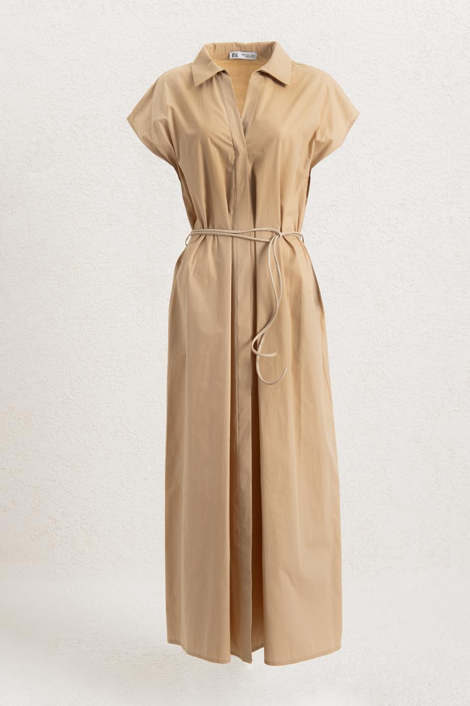 BSL Women 100% Cotton Midi Shirt Dress - Viernheim