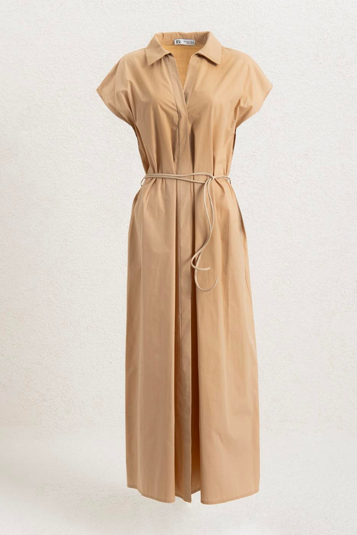 BSL Women 100% Cotton Midi Shirt Dress - Viernheim