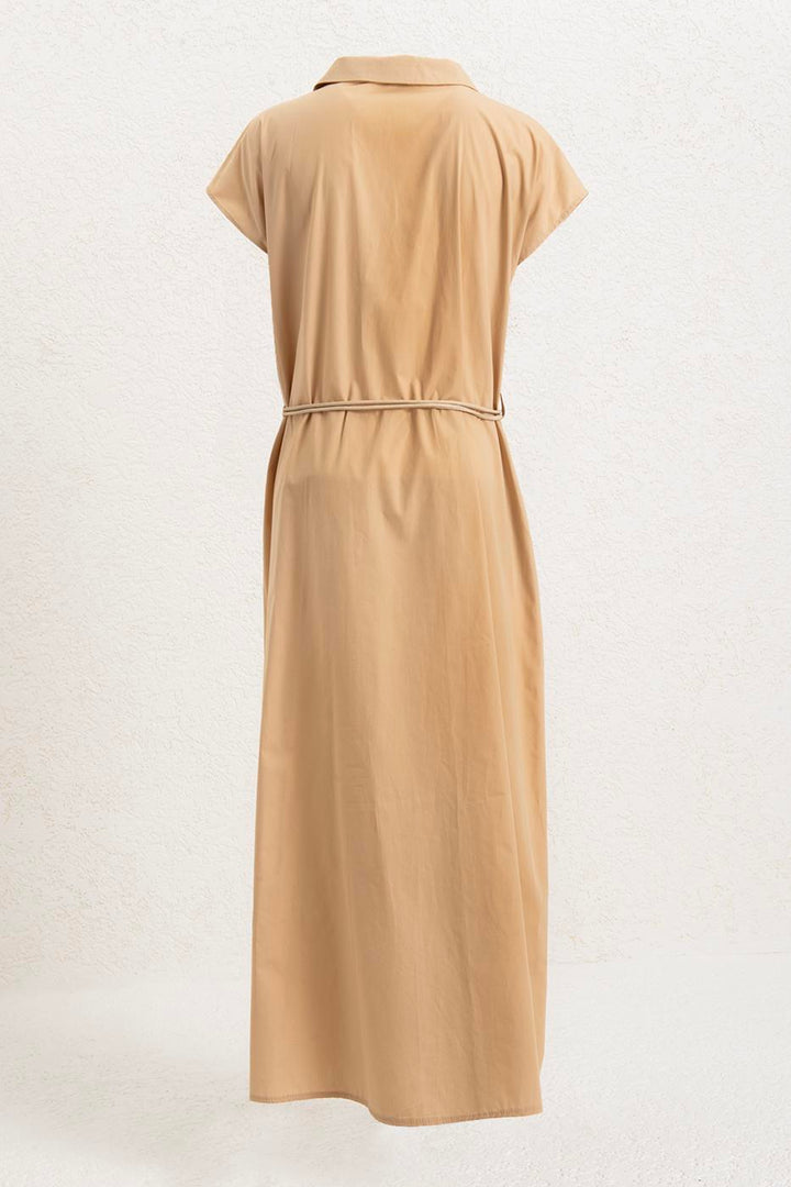 BSL Women 100% Cotton Midi Shirt Dress - Viernheim