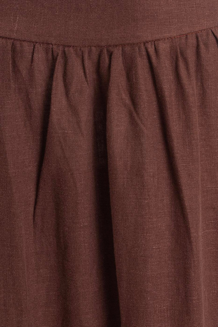 BSL Women 100% Linen Midi Skirt - Orem