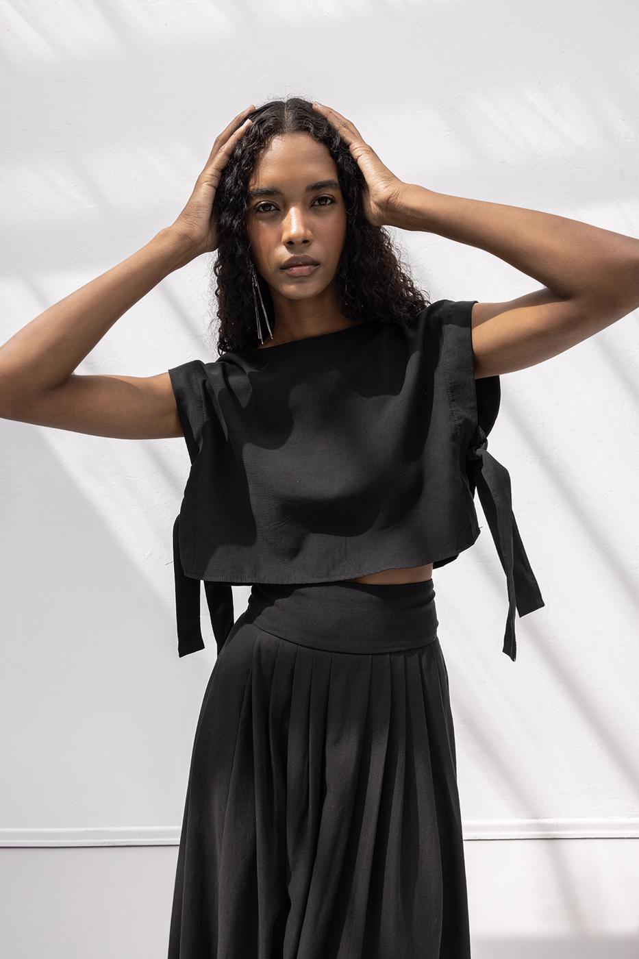 BSL Women 100% Tencel Side Tie Detailed Blouse - Huntsville