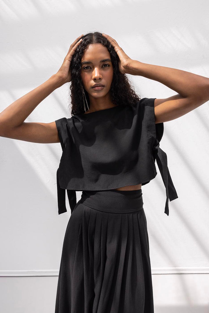 BSL Women 100% Tencel Side Tie Detailed Blouse - Huntsville