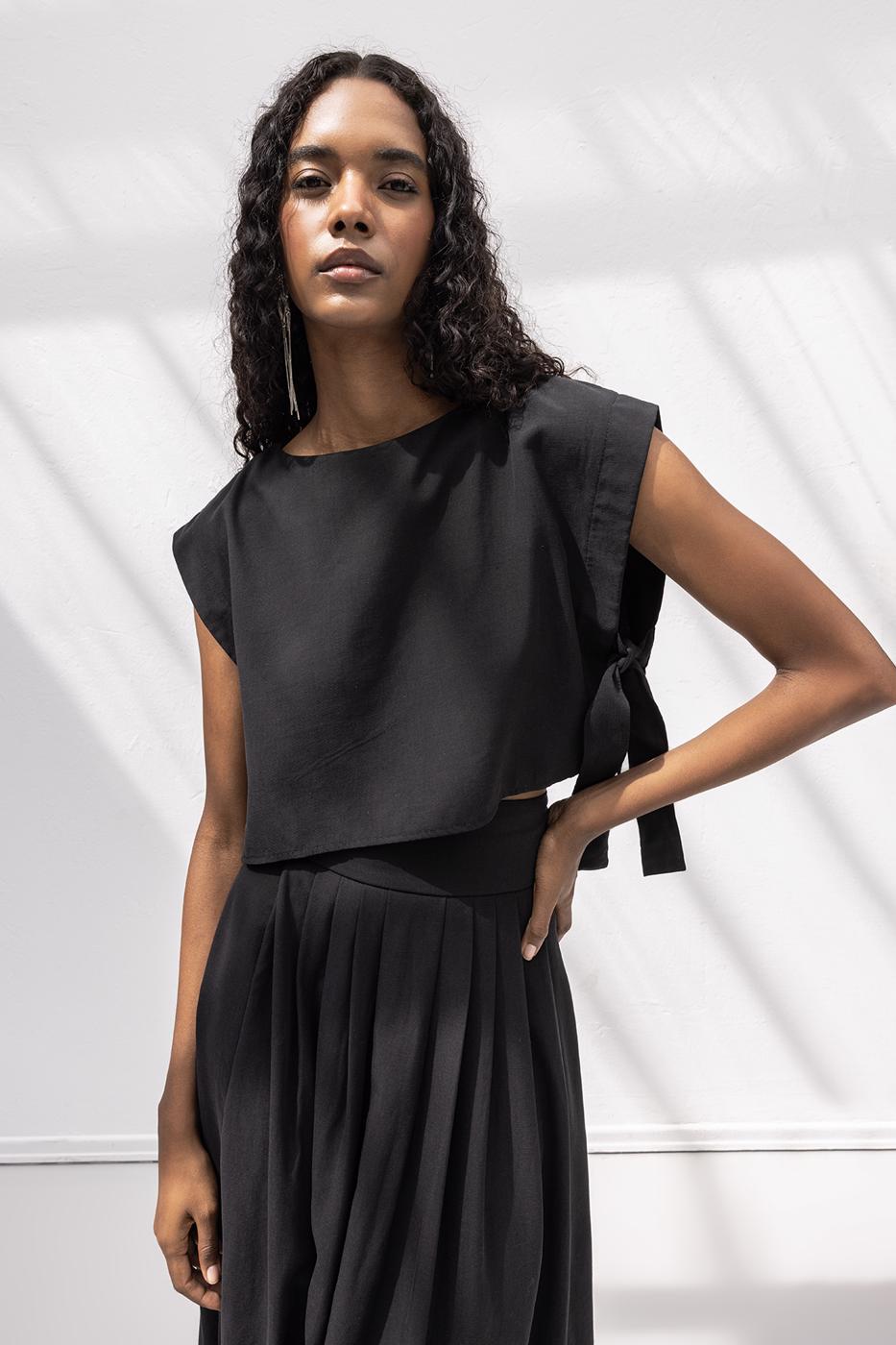 BSL Women 100% Tencel Side Tie Detailed Blouse - Huntsville