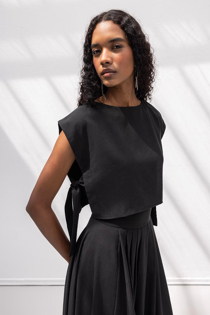 BSL Women 100% Tencel Side Tie Detailed Blouse - Huntsville