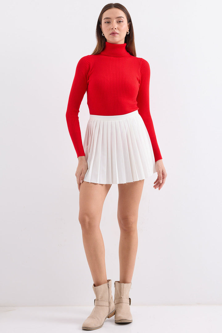 BGD Women Fisherman Collar Sweater - Red - Avondale