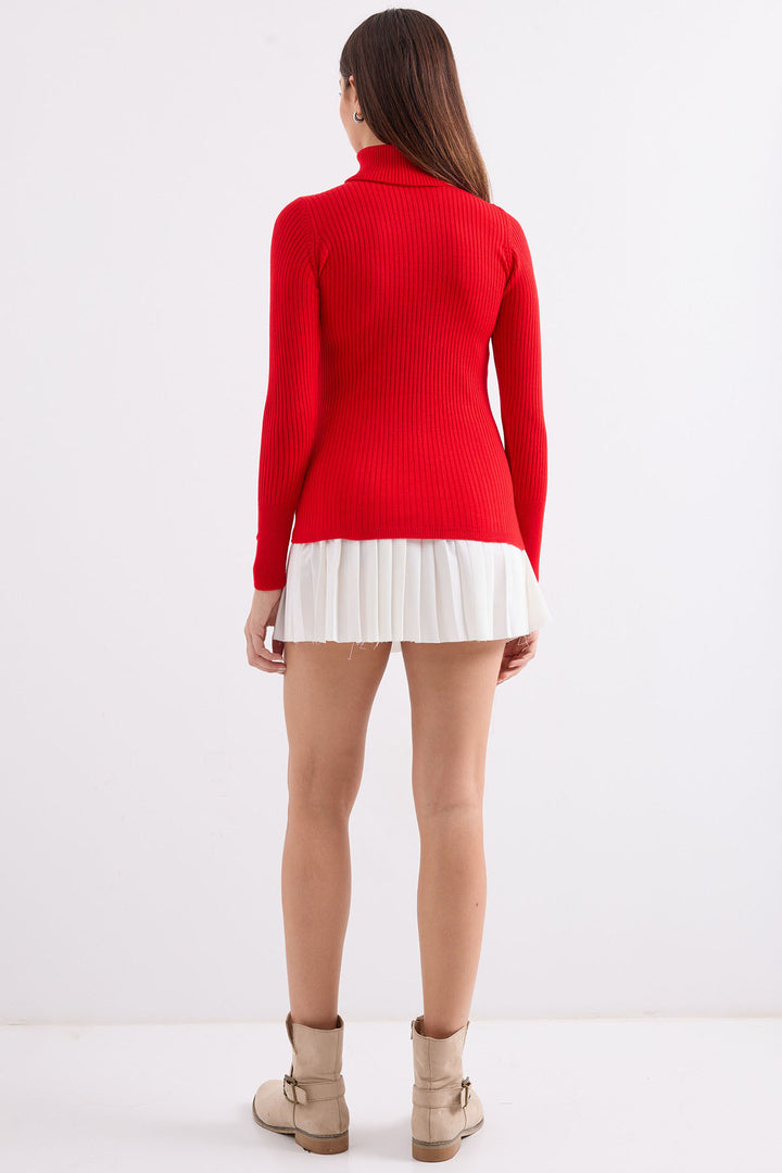 BGD Women Fisherman Collar Sweater - Red - Avondale