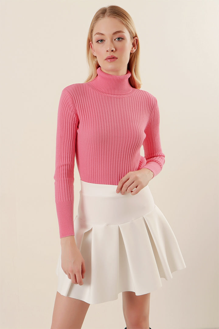 BGD Women Fisherman Collar Sweater - Pink - Avondale