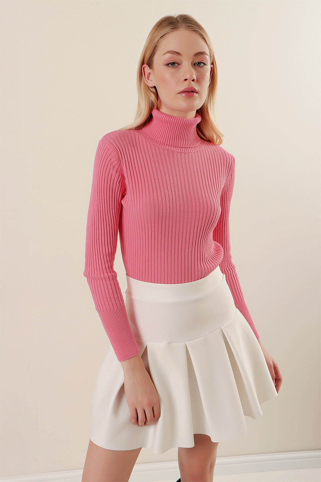 BGD Women Fisherman Collar Sweater - Pink - Avondale