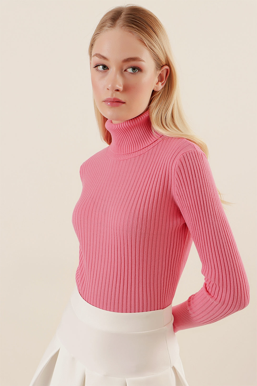 BGD Women Fisherman Collar Sweater - Pink - Avondale