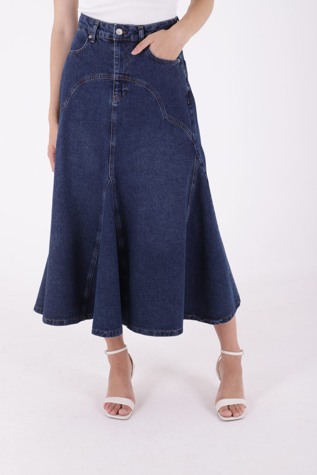XLJ Long Denim Skirt Shaped Bell - Whangarei