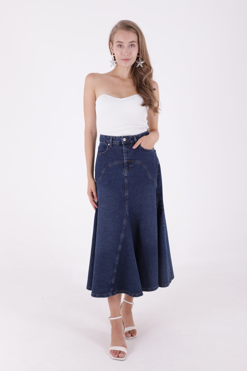 XLJ Long Denim Skirt Shaped Bell - Whangarei