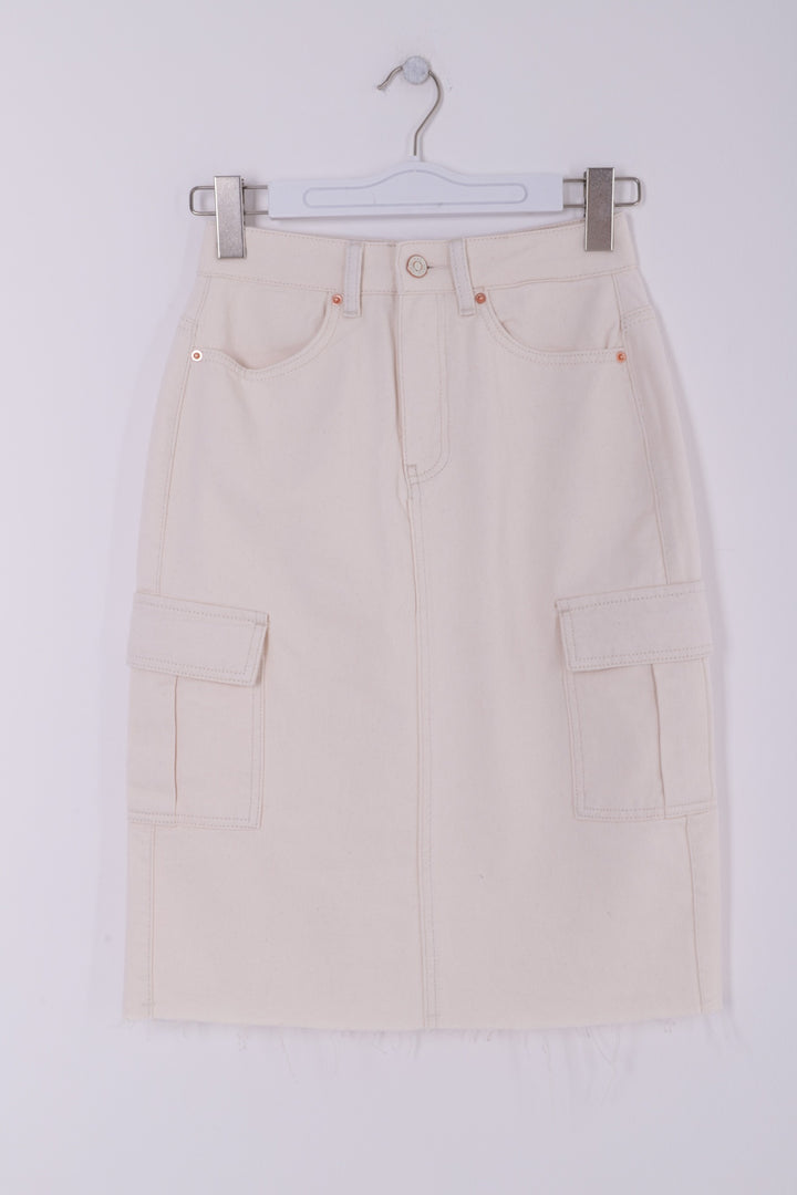 XLJ Denim Skirt with Side Cargo Pockets - Iesi