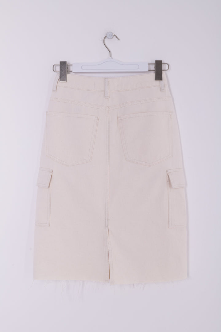 XLJ Denim Skirt with Side Cargo Pockets - Iesi