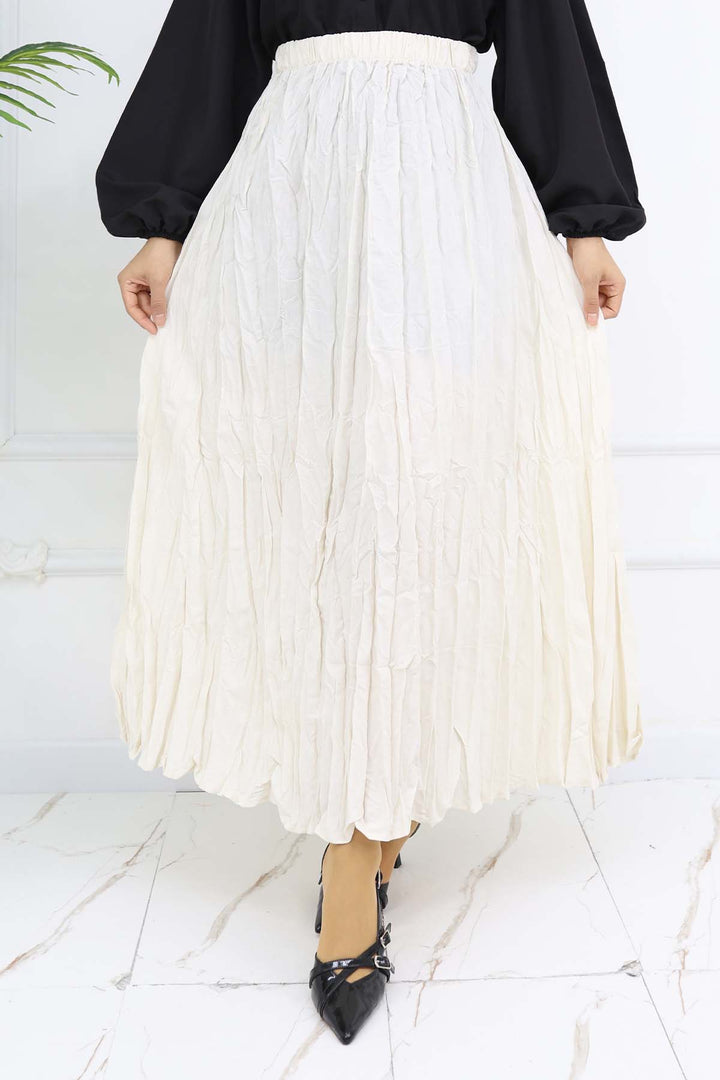 BNG Women Elastic Waist Pleated Skirt Stone Color 3435 - Roswell