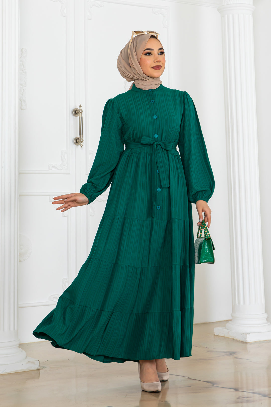 BNG Women Button Detailed Dress Emerald Green 2024 - Heroica Ciudad de Tlaxiaco