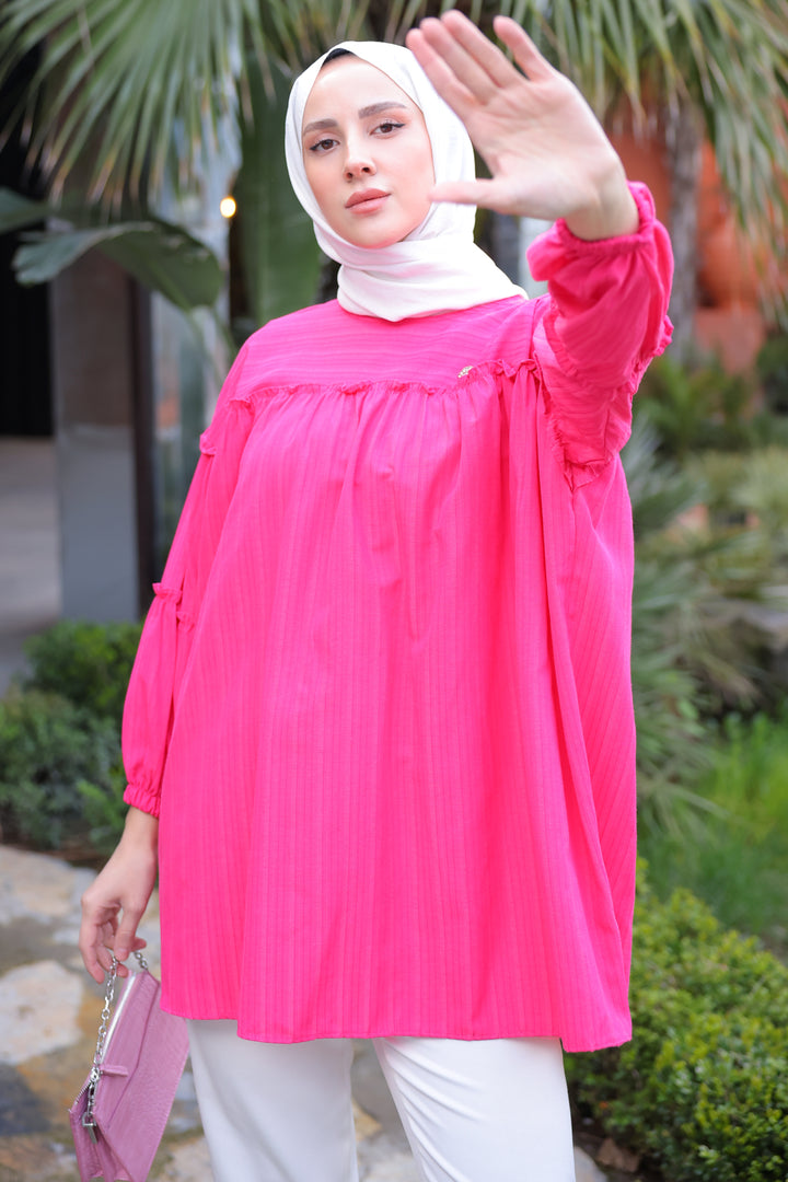 BNG Women Ruffle Detail Blouse Fuchsia - Clermont
