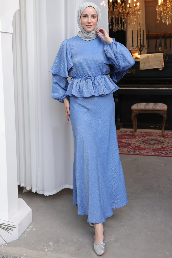 BNG Women Women's Waist Gathered Skirt Suit 2096 Indigo - Clermont