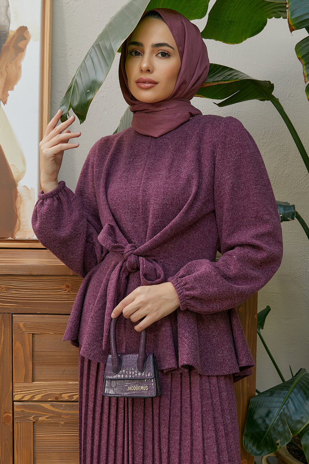 ZRF Women Skirted Knit Set - Mauve - Wheeling