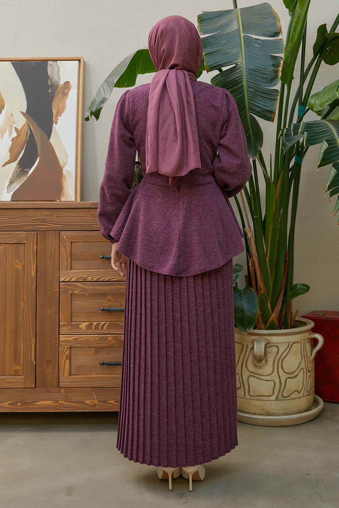 ZRF Women Skirted Knit Set - Mauve - Wheeling
