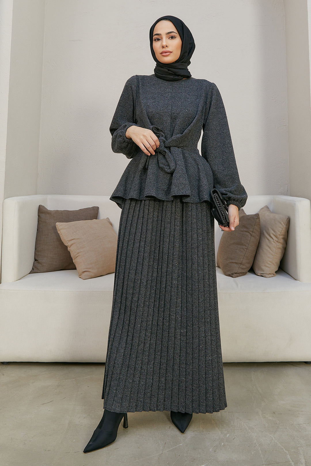 ZRF Women Skirted Knit Set - Anthracite - Ciudad Valles