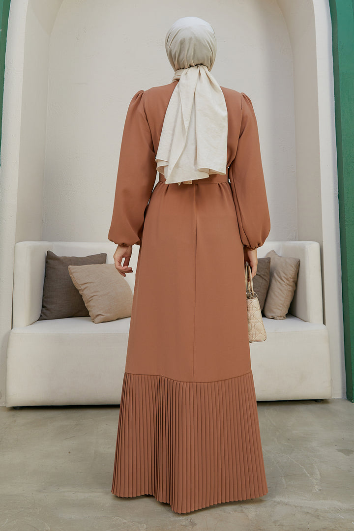 ZRF Women Skirt Edge Pleated Dress - Camel - Gold Coast